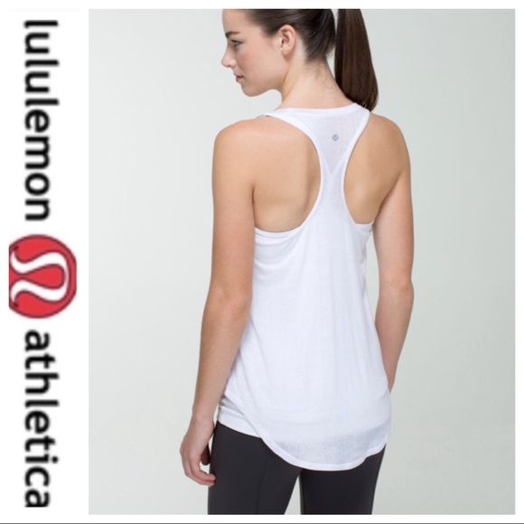 lululemon athletica Tops - 💕SALE💕Lululemon White Yogi Racer Tank